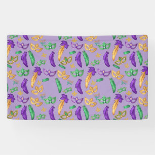 Colourful Mardi Gras patterned  Banner