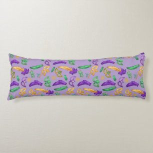Colourful Mardi Gras patterned Body Pillow