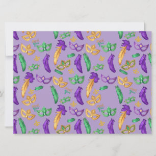 Colourful Mardi Gras patterned  Holiday Card