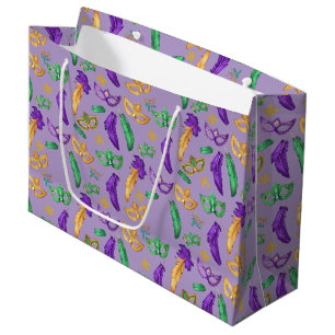 Colourful Mardi Gras patterned  Large Gift Bag