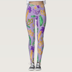 Colourful Mardi Gras patterned  Leggings
