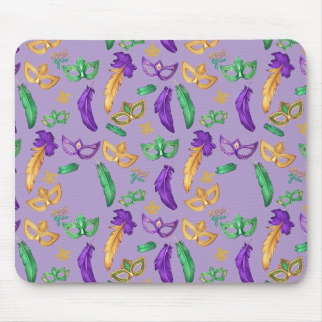 Colourful Mardi Gras patterned  Mouse Pad (Front)