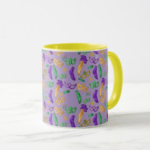 Colourful Mardi Gras patterned Mug