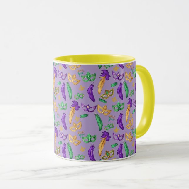 Colourful Mardi Gras patterned  Mug (Front Right)