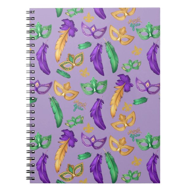 Colourful Mardi Gras patterned  Notebook (Front)
