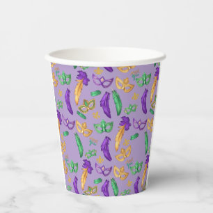 Colourful Mardi Gras patterned  Paper Cups