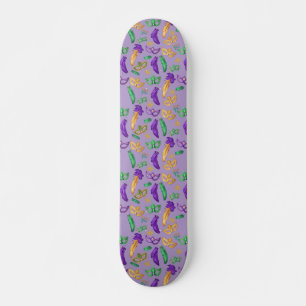 Colourful Mardi Gras patterned Skateboard