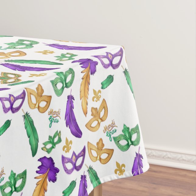 Colourful Mardi Gras patterned  Tablecloth (In Situ)