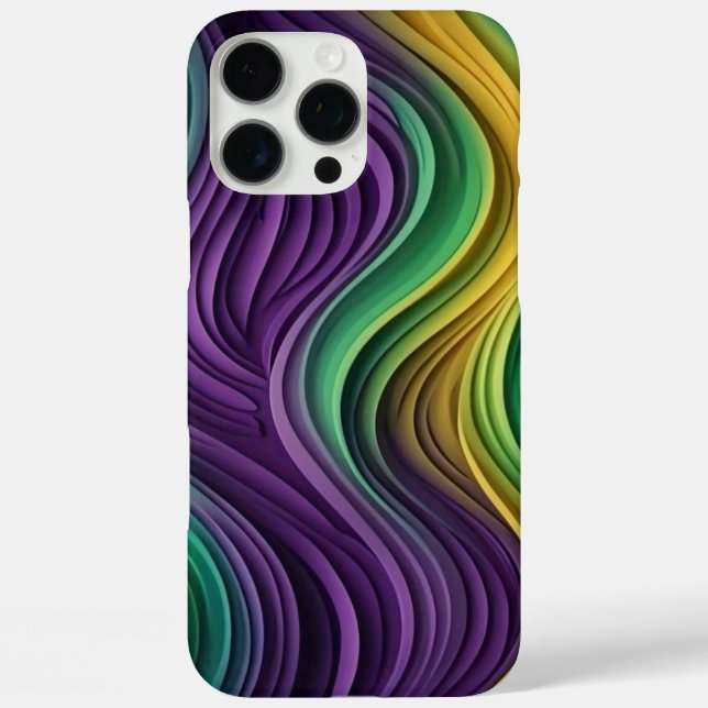 Colourful Mardi Gras wave patterned  Case-Mate iPhone Case (Back)