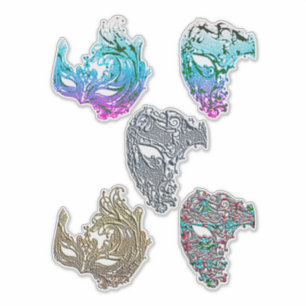 Colourful Mardigras Filigree Masks Art