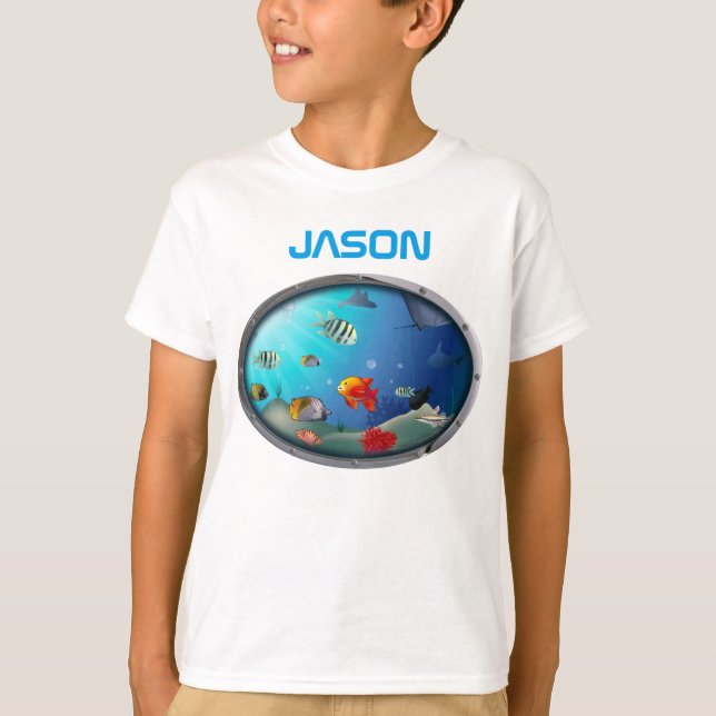 Colourful Marine Life Scene T-Shirt (Front)