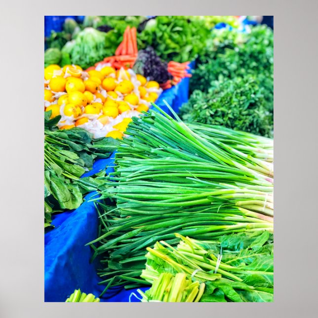 Colourful Market Fresh Vegetables Kitchen Poster (Front)