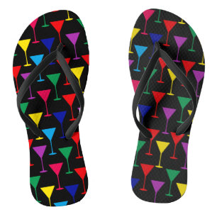 Colourful Martini Cocktail Pattern Flip Flops