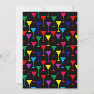 Colourful Martini Cocktail Pattern Invitation