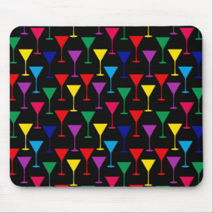 Colourful Martini Cocktail Pattern Mouse Pad