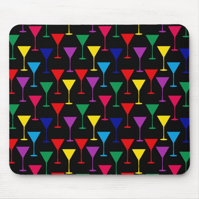 Colourful Martini Cocktail Pattern Mouse Pad (Front)