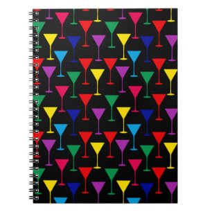 Colourful Martini Cocktail Pattern Notebook