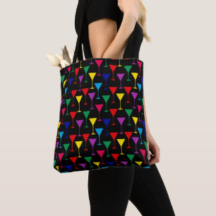 Colourful Martini Cocktail Pattern Tote Bag