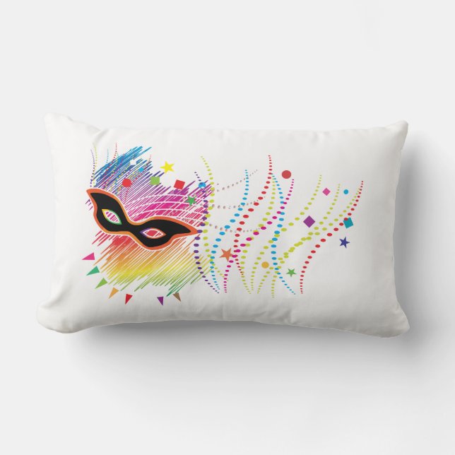 colourful mask design pillow (Front)