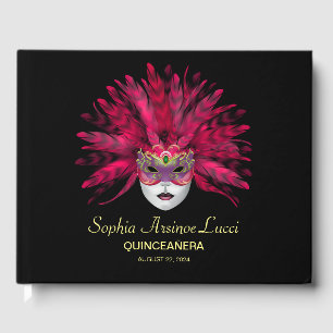 Colourful Masquerade Quinceañera  Guest Book