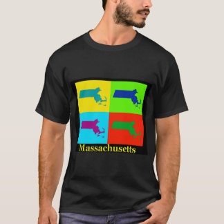Colourful Massachusetts Art Map Oversized T-Shirt