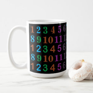 Colourful Math Numbers  Coffee Mug