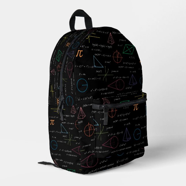Colourful Mathematics Equation Math Formulas Schoo Printed Backpack (Back Corner Left)