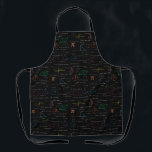 Colourful Mathematics Equations Math Formulas  Apron<br><div class="desc">A colourful mathematics equations and formulas pattern on a black background. An ideal design for math teachers,  mathematic enthusiasts,  scientists,  math students,  mathematics tutors,  arithmetic etc. A modern math pattern for back to school students and teachers etc.</div>