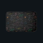 Colourful Mathematics Equations Math Formulas  Bath Mat<br><div class="desc">A colourful mathematics equations and formulas pattern on a black background. An ideal design for math teachers,  mathematic enthusiasts,  scientists,  math students,  mathematics tutors,  arithmetic etc. A modern math pattern for back to school students and teachers etc.</div>