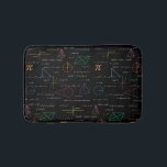 Colourful Mathematics Equations Math Formulas  Bath Mat<br><div class="desc">A colourful mathematics equations and formulas pattern on a black background. An ideal design for math teachers,  mathematic enthusiasts,  scientists,  math students,  mathematics tutors,  arithmetic etc. A modern math pattern for back to school students and teachers etc.</div>