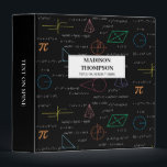 Colourful Mathematics Equations Math Formulas  Binder<br><div class="desc">A colourful mathematics equations and formulas pattern on a black background. An ideal design for math teachers,  mathematic enthusiasts,  scientists,  math students,  mathematics tutors,  arithmetic etc. A modern math pattern for back to school students and teachers etc.</div>