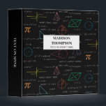 Colourful Mathematics Equations Math Formulas  Binder<br><div class="desc">A colourful mathematics equations and formulas pattern on a black background. An ideal design for math teachers,  mathematic enthusiasts,  scientists,  math students,  mathematics tutors,  arithmetic etc. A modern math pattern for back to school students and teachers etc.</div>