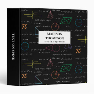 Colourful Mathematics Equations Math Formulas  Binder