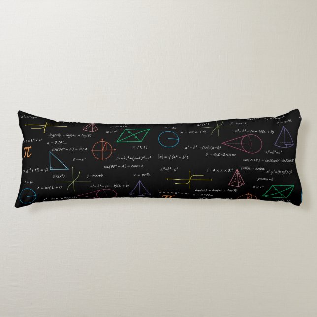 Colourful Mathematics Equations Math Formulas  Body Pillow (Front)