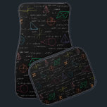 Colourful Mathematics Equations Math Formulas  Car Mat<br><div class="desc">A colourful mathematics equations and formulas pattern on a black background. An ideal design for math teachers,  mathematic enthusiasts,  scientists,  math students,  mathematics tutors,  arithmetic etc. A modern math pattern for back to school students and teachers etc.</div>