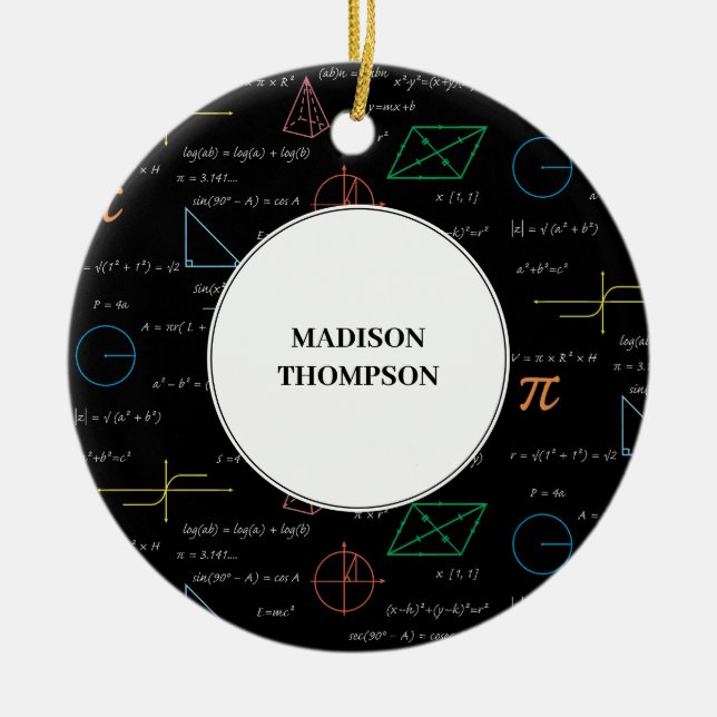 Colourful Mathematics Equations Math Formulas  Ceramic Ornament (Front)