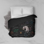 Colourful Mathematics Equations Math Formulas  Duvet Cover<br><div class="desc">A colourful mathematics equations and formulas pattern on a black background. An ideal design for math teachers,  mathematic enthusiasts,  scientists,  math students,  mathematics tutors,  arithmetic etc. A modern math pattern for back to school students and teachers etc.</div>