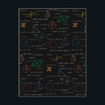 Colourful Mathematics Equations Math Formulas  Holiday Postcard<br><div class="desc">A colourful mathematics equations and formulas pattern on a black background. An ideal design for math teachers,  mathematic enthusiasts,  scientists,  math students,  mathematics tutors,  arithmetic etc. A modern math pattern for back to school students and teachers etc.</div>