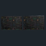 Colourful Mathematics Equations Math Formulas  Pillowcase<br><div class="desc">A colourful mathematics equations and formulas pattern on a black background. An ideal design for math teachers,  mathematic enthusiasts,  scientists,  math students,  mathematics tutors,  arithmetic etc. A modern math pattern for back to school students and teachers etc.</div>