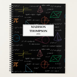 Colourful Mathematics Equations Math Formulas Planner