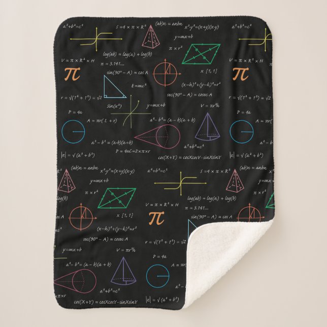 Colourful Mathematics Equations Math Formulas  Sherpa Blanket (Front)