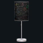 Colourful Mathematics Equations Math Formulas  Table Lamp<br><div class="desc">A colourful mathematics equations and formulas pattern on a black background. An ideal design for math teachers,  mathematic enthusiasts,  scientists,  math students,  mathematics tutors,  arithmetic etc. A modern math pattern for back to school students and teachers etc.</div>