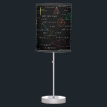 Colourful Mathematics Equations Math Formulas  Table Lamp<br><div class="desc">A colourful mathematics equations and formulas pattern on a black background. An ideal design for math teachers,  mathematic enthusiasts,  scientists,  math students,  mathematics tutors,  arithmetic etc. A modern math pattern for back to school students and teachers etc.</div>