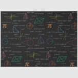Colourful Mathematics Equations Math Formulas  Tissue Paper<br><div class="desc">A colourful mathematics equations and formulas pattern on a black background. An ideal design for math teachers,  mathematic enthusiasts,  scientists,  math students,  mathematics tutors,  arithmetic etc. A modern math pattern for back to school students and teachers etc.</div>