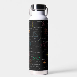 Colourful Mathematics Equations Math Formulas  Water Bottle