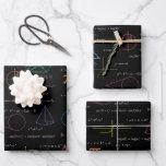 Colourful Mathematics Equations Math Formulas  Wrapping Paper Sheet<br><div class="desc">A colourful mathematics equations and formulas pattern on a black background. An ideal design for math teachers,  mathematic enthusiasts,  scientists,  math students,  mathematics tutors,  arithmetic etc. A modern math pattern for back to school students and teachers etc.</div>