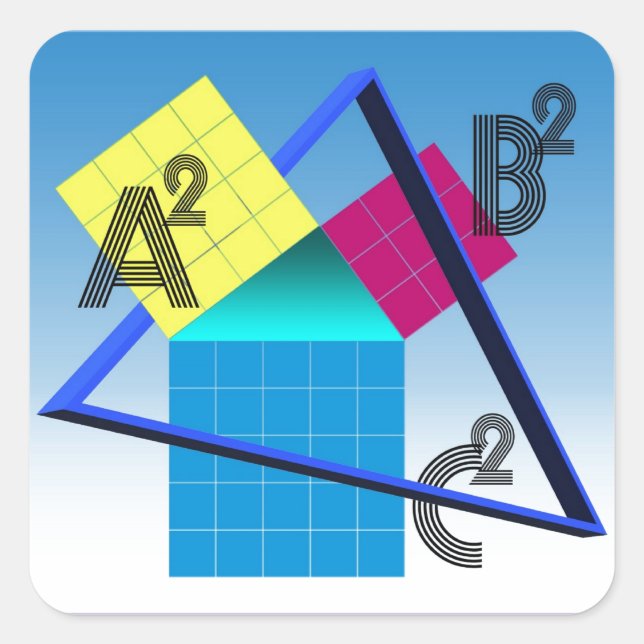 Colourful Mathematics Square Sticker (Front)