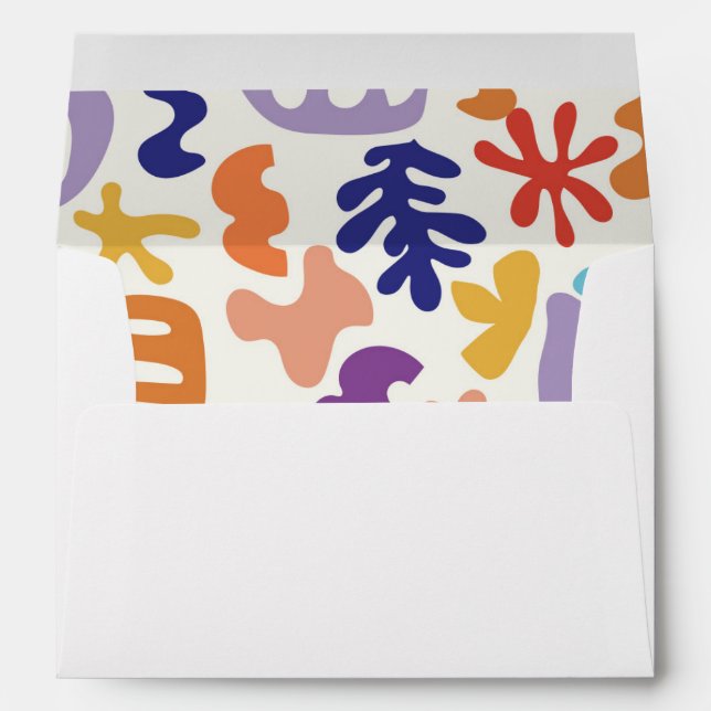 Colourful Matisse Pattern Abstract Botanical Shape Envelope (Back (Bottom))