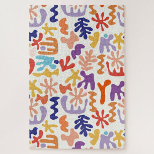 Colourful Matisse Pattern Abstract Botanical Shape Jigsaw Puzzle