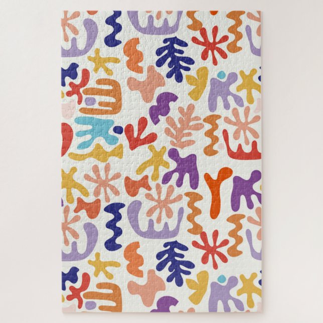 Colourful Matisse Pattern Abstract Botanical Shape Jigsaw Puzzle (Vertical)
